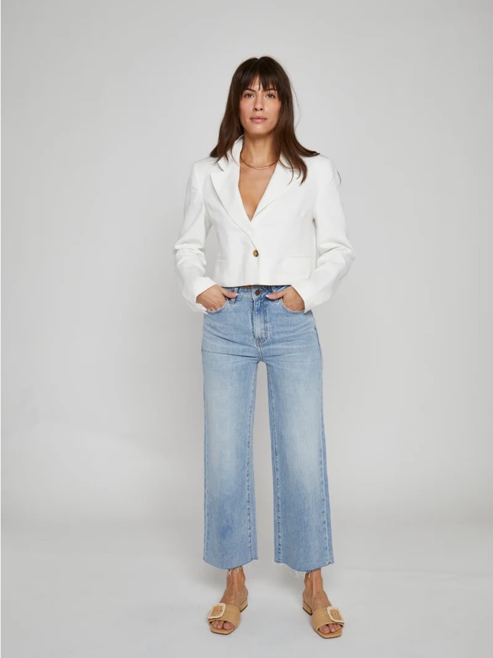Oliver Logan Aberdeen High Rise Wide Leg Light Indigo Worn - 26